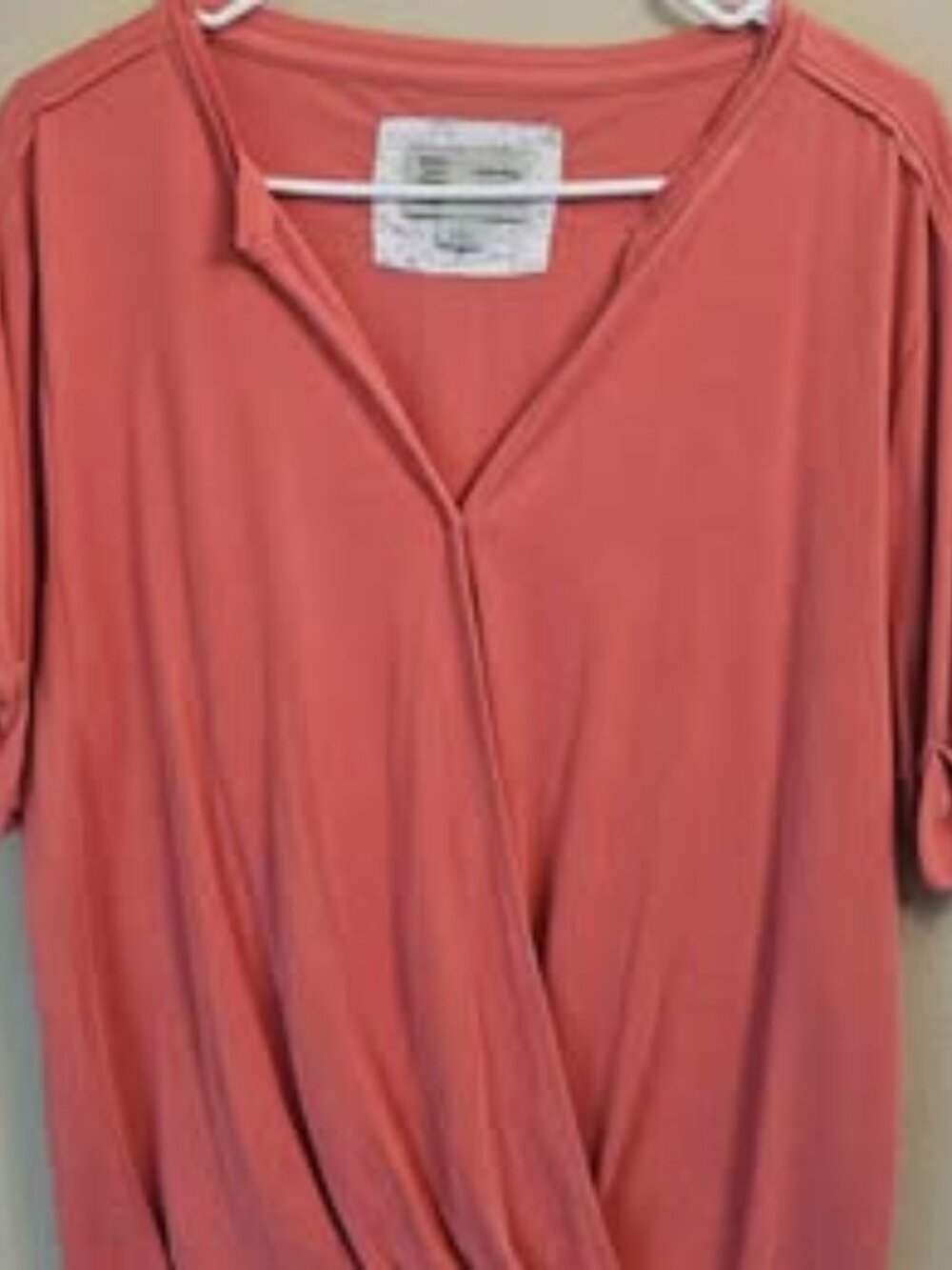 Women's Coral Ribbed Top Anthropologie small medium